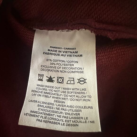 Nike Dri Fit Training Hooded Sweatshirt Women's XL Maroon Glitter Side Slit - Picture 5 of 8